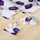 紫色のグレーチームカラーズボーイズサッカー ジグソーパズル (側面)