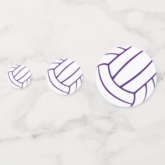 紫色のグレーチームカラーバレーボール誕生日 コンフェッティ (裏面)