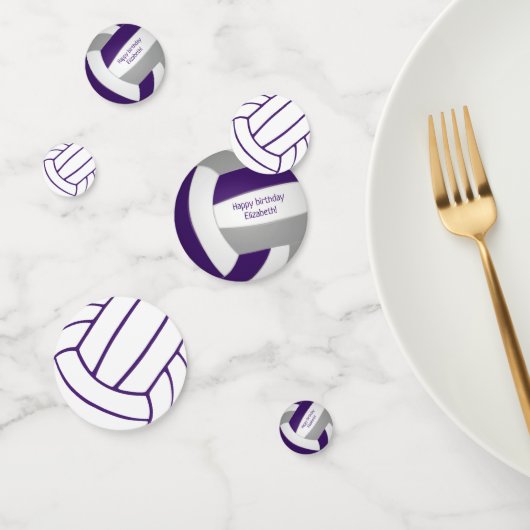 紫色のグレーチームカラーバレーボール誕生日 コンフェッティ (グループ)