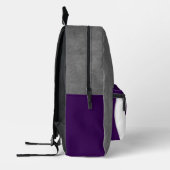 紫色のグレーバレーボールのチームカラーチーム名 プリントバックパック (左)