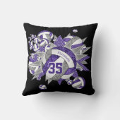 紫色のグレーバレーボールの吹き出しガーリースポーツデッキ クッション (裏面)