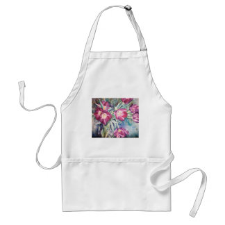 紫色のケシの花の水彩画の芸術家のスモック スタンダードエプロン