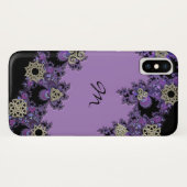 紫色のケルト族のフラクタルのモノグラムのiPhone Xの箱 Case-Mate iPhoneケース (裏面(横))