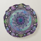 紫色のケルト族の神秘的な曼荼羅の円形の装飾用クッション ラウンドクッション (裏面)