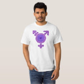 紫色のケルト族の結び糸細工のトランス・ジェンダーの記号 Tシャツ (正面フル)