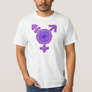 紫色のケルト族の結び糸細工のトランス・ジェンダーの記号 Tシャツ