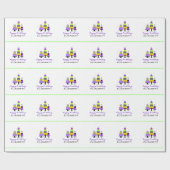 紫色のケーキパーソナライズなハッピーバースデー ラッピングペーパー (フラット)