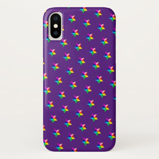 紫色のケース – Mate iPhoneケースに虹の星 Case-Mate iPhoneケース (裏面)