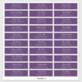 紫色のゲスト名のアドレス。出荷結婚ラベル シール