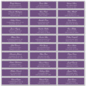 紫色のゲスト名のアドレス。出荷結婚ラベル シール (正面)