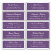 紫色のゲスト名のアドレス。出荷結婚ラベル シール (正面)