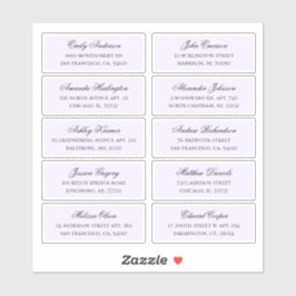 紫色のゲスト名のアドレス。出荷結婚ラベル シール