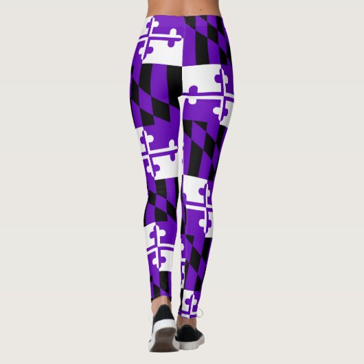 紫色のゲーム日のメリーランドの旗のレギンス レギンス (裏面)