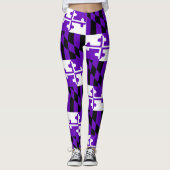 紫色のゲーム日のメリーランドの旗のレギンス レギンス (正面)