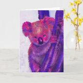 紫色のコアラカード カード (黄色い花)