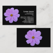紫色のコスモス – 黒 名刺 (正面/裏面)