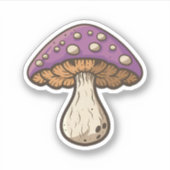 紫色のコテージのキノコ シール (正面)