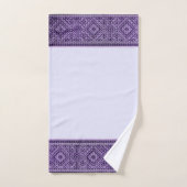 紫色のコプトの織物パターン バスタオルセット (ハンドタオル)