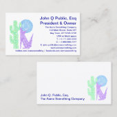 紫色のコヨーテのオオカミのカラフルな南西デザイン 名刺 (正面/裏面)