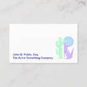 紫色のコヨーテのオオカミのカラフルな南西デザイン 名刺 (裏面)