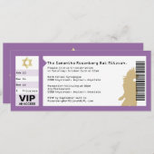 紫色のコンサートのチケットのバルミツワーの招待状 招待状 (正面/裏面)