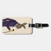 紫色のコートのウサギ2 ラゲッジタグ (正面横)