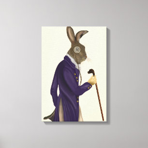 紫色のコートのノウサギ キャンバスプリント