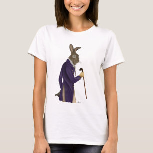 紫色のコート2のノウサギ Tシャツ