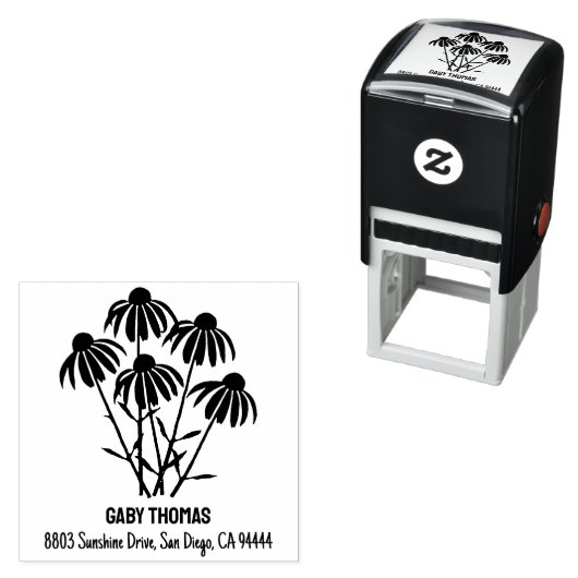 紫色のコーンフラワーセルフインクスタンプ セルフインキングスタンプ (インサイチュ)