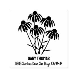 紫色のコーンフラワーセルフインクスタンプ セルフインキングスタンプ