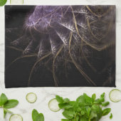 紫色のゴシックのフラクタルのハート16x24inのふきん キッチンタオル (折り畳み)