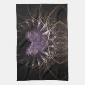 紫色のゴシックのフラクタルのハート16x24inのふきん キッチンタオル (縦)