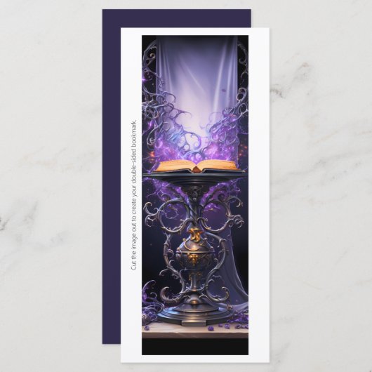 紫色のゴシック様式のグリモアのブックマークを作成する (正面/裏面)
