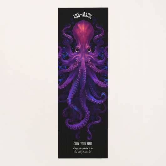 紫色のゴシック様式の触手シークラクンタコ ヨガマット (裏面)