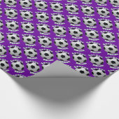 紫色のサッカーのお母さん ラッピングペーパー (角)