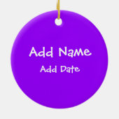 紫色のサッカーボール セラミックオーナメント (裏面)