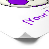 紫色のサッカーボール ポスター (角)