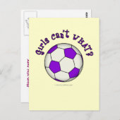 紫色のサッカーボール ポストカード (正面/裏面)