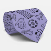 紫色のサッカー装置パターン ネクタイ (ロール)