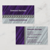 紫色のサテンの銀の鎖の名刺 名刺 (正面/裏面)
