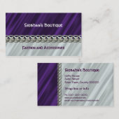 紫色のサテンの銀の鎖の名刺 名刺 (正面/裏面)