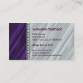 紫色のサテンの銀の鎖の名刺 名刺 (裏面)