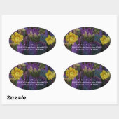 紫色のサボテンと黄色い花の住所 シール (シート)