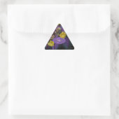 紫色のサボテンと黄色い花の封筒用シール 三角形シール (バッグ)