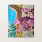 紫色のサボテンのニューメキシコ。 ジグソーパズル (縦)