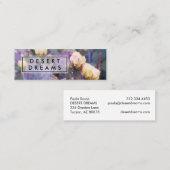 紫色のサボテン花砂漠ガーデンフォトトラベル スキニー名刺 (正面/裏面)