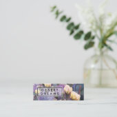 紫色のサボテン花砂漠ガーデンフォトトラベル スキニー名刺 (スタンド正面)