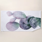 紫色のサボテン ビーチタオル (正面)