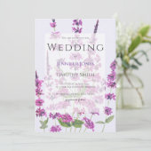 紫色のサルビア花結婚式招待状 招待状 (スタンド正面)