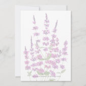 紫色のサルビア花結婚式招待状 招待状 (裏面)